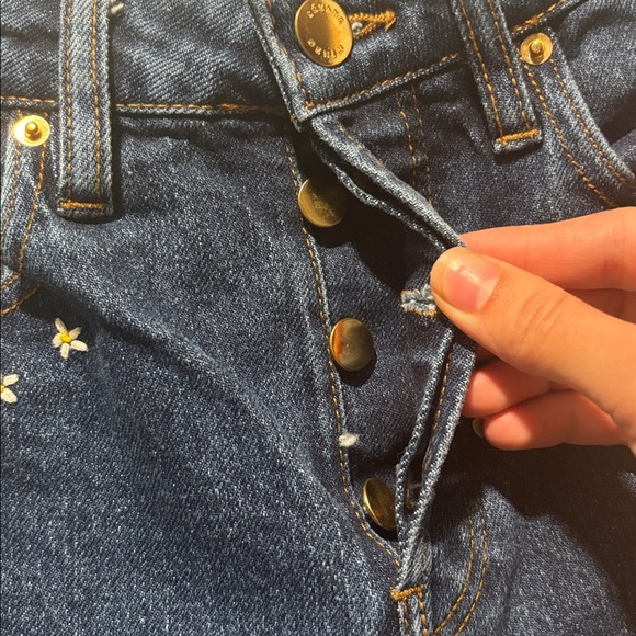 SEZANE straight leg embroidered jeans - Picture 4 of 8